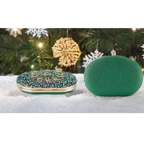 Evening Clutch Wedding Bag Green Purse Bridal Handbag Party Prom Ladies Fashion - Picture 8 of 10